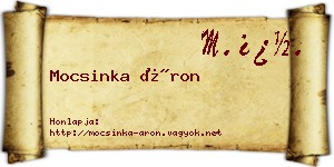 Mocsinka Áron névjegykártya