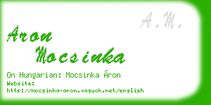 aron mocsinka business card